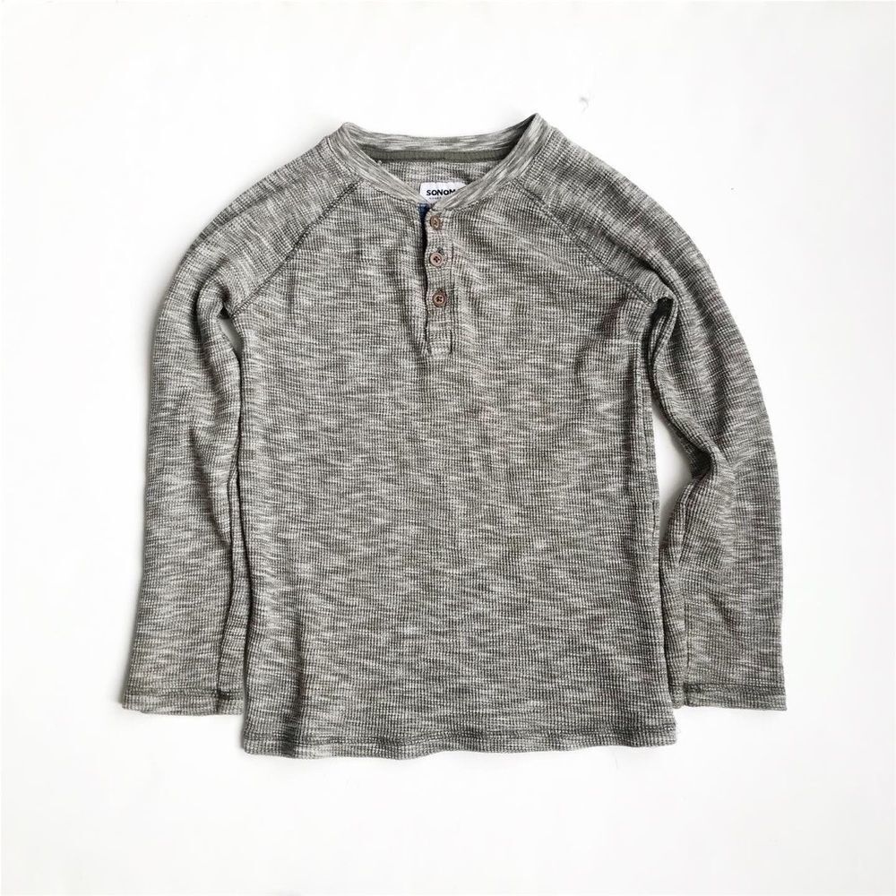 Sonoma green waffle Henley long sleeve top VGUC 7X